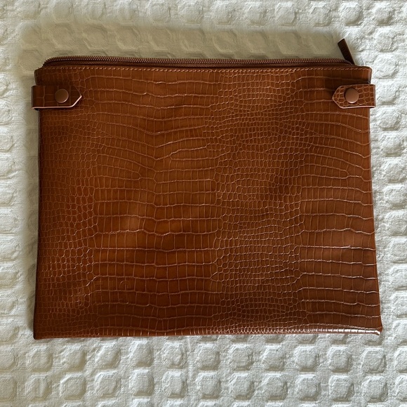BEIS Handbags - Beis The Work Tote Cognac Leather Pouch